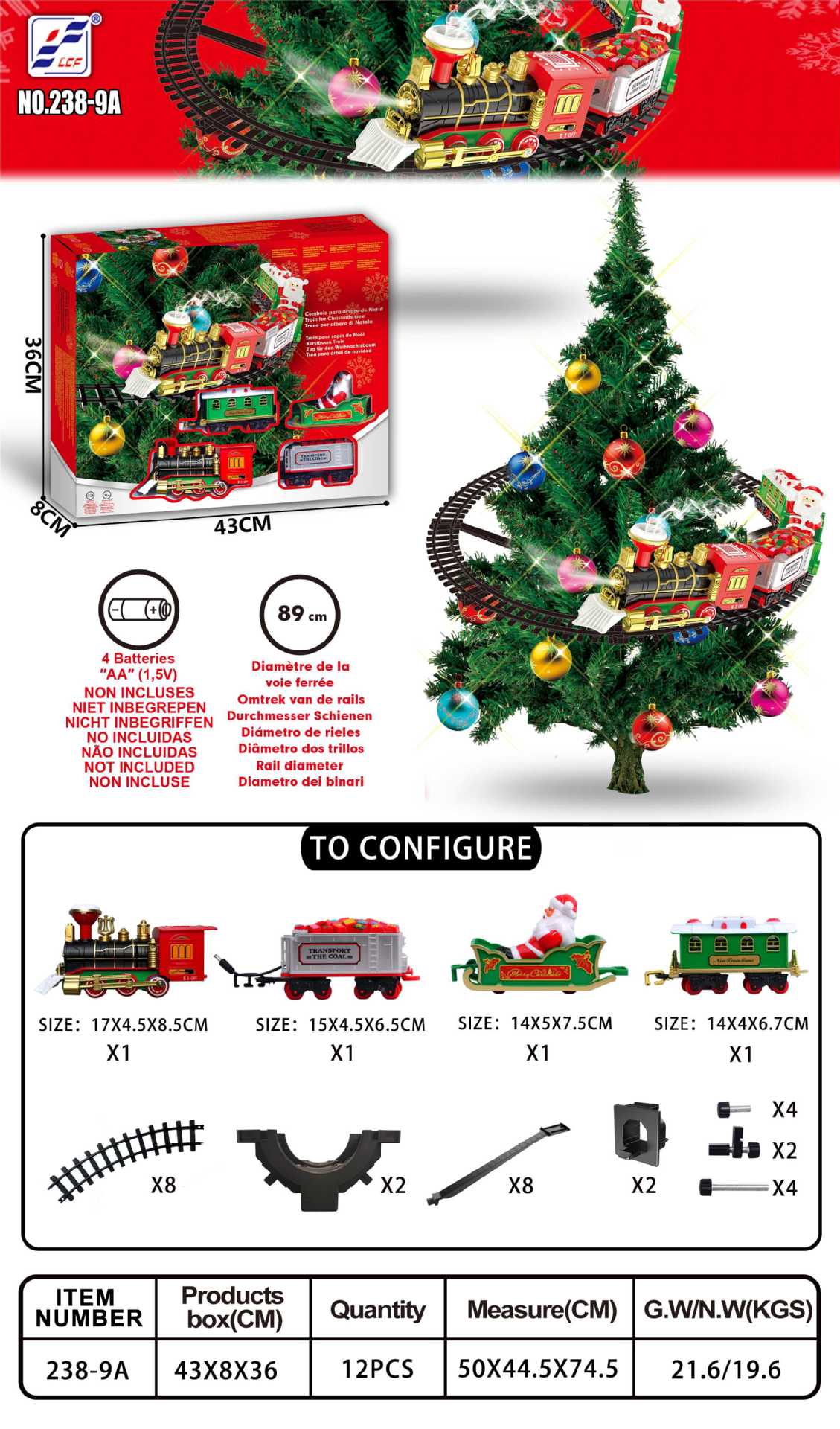 Christmas Electric Train with Lighted Track