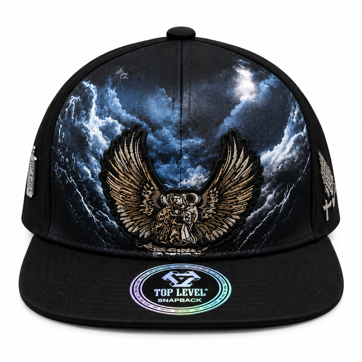 Thunderstorm & Golden Wings Embroidered Streetwear Snapback Cap