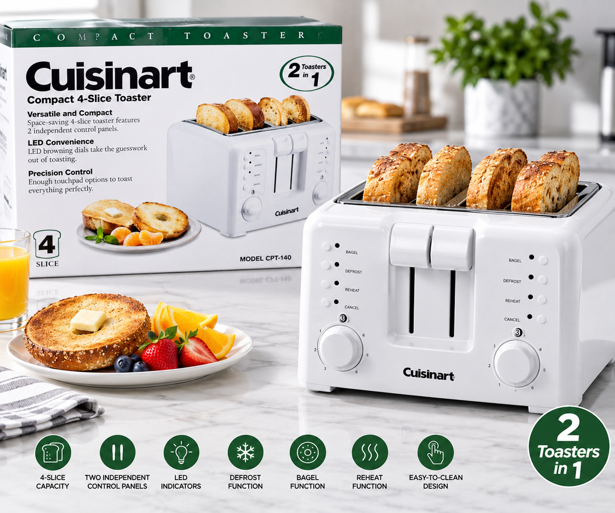 Cuisinart Compact 4-Slice Toaster – Model CPT-140