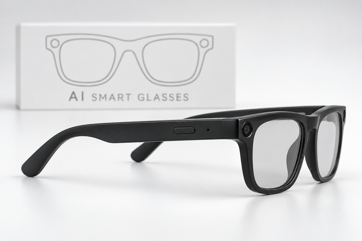 AI Smart Glasses with Camera, Wi-Fi and Dual Microphones