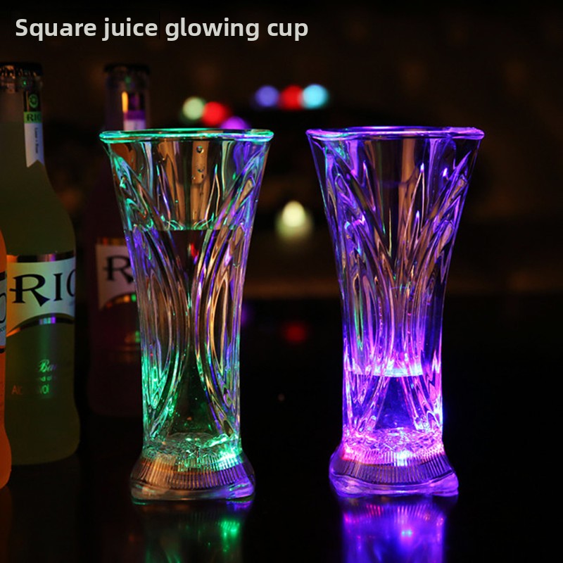 Square High-Footed LED Light-Up Water-Activated Colorful Party Cup