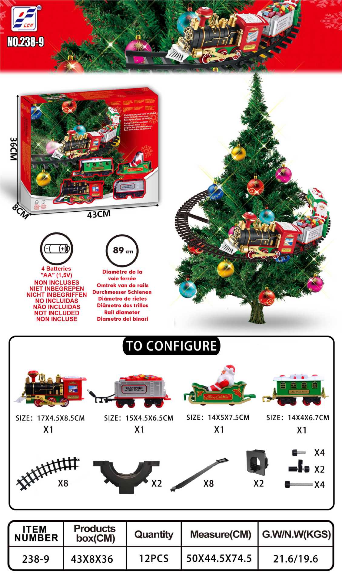 Christmas Electric Train with Lighted Track