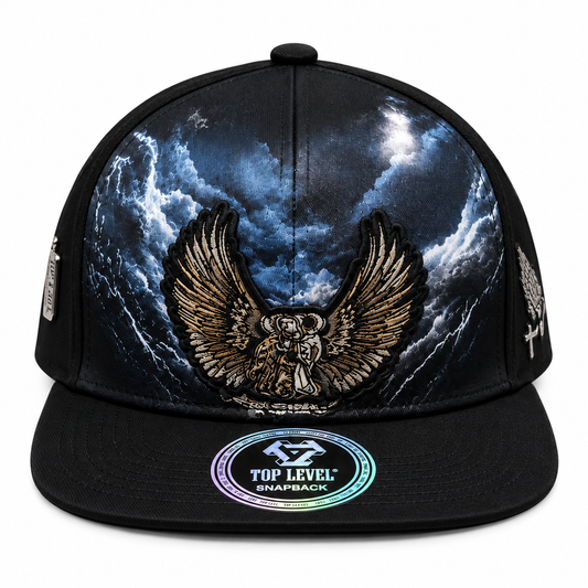 Thunderstorm & Golden Wings Embroidered Streetwear Snapback Cap