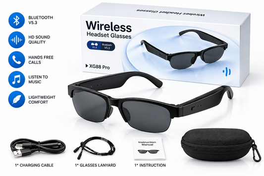 Wireless Bluetooth Headset Smart Sunglasses with Audio & Hands-Free Calling