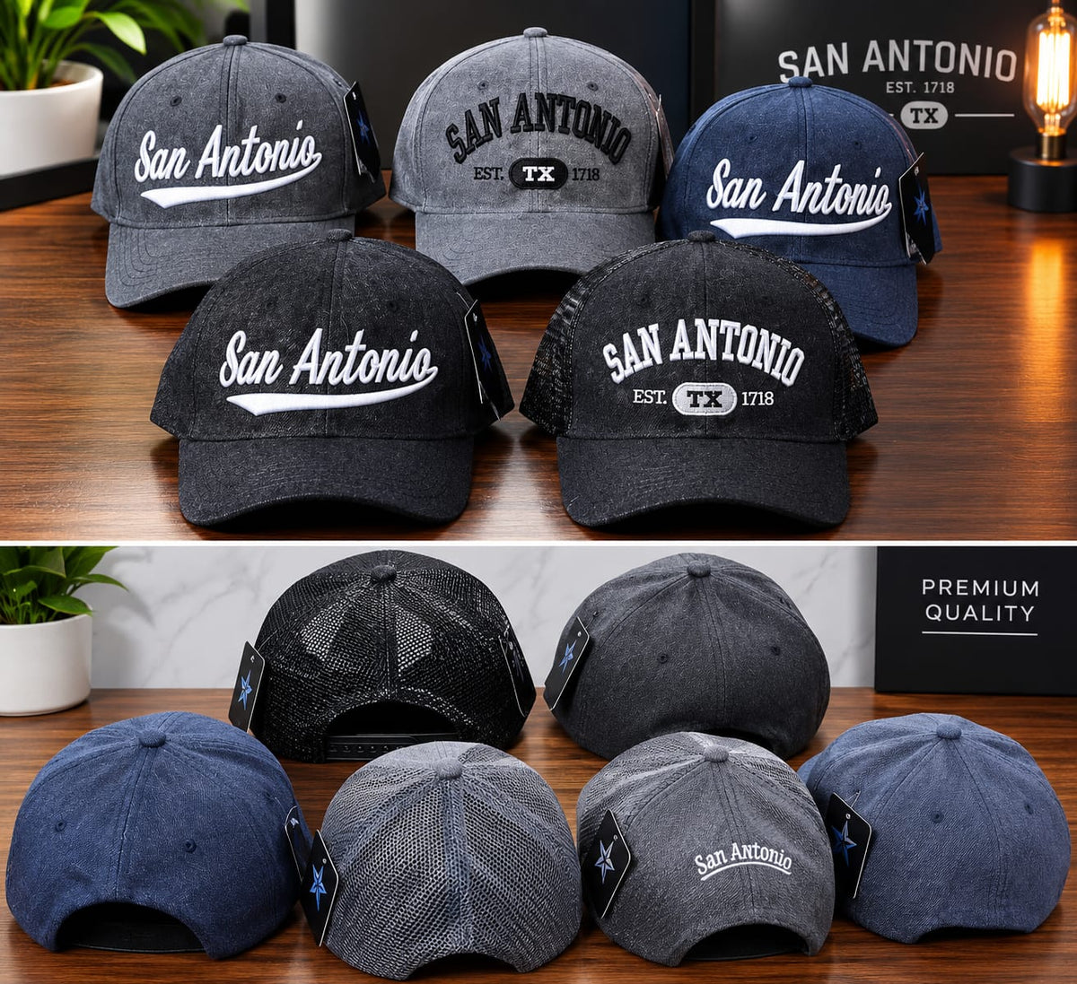 5 San Antonio, Texas Souvenir Baseball Caps - TX State Baseball