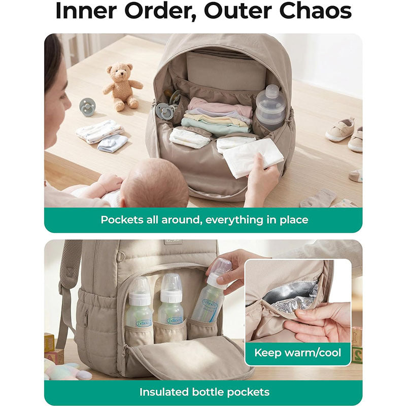 Multipocket Diaper Backpack with Insulated Compartment