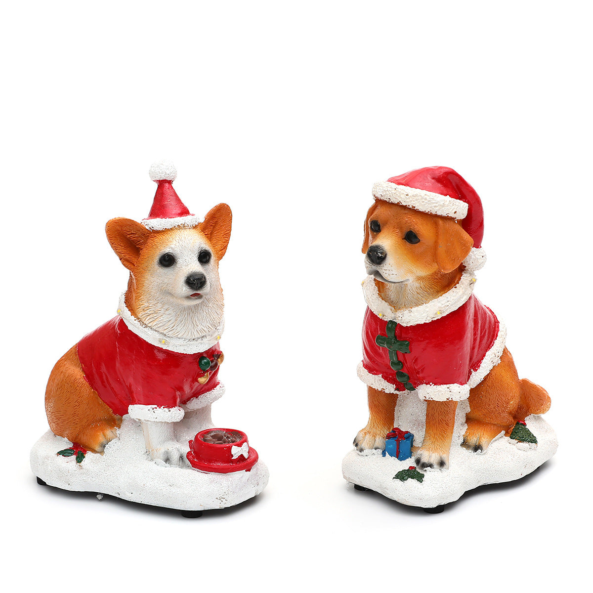 Christmas Resin Coke Gold Hair Luminous Music Pet Dog Ornaments